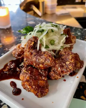 A picture of the caramel fried chicken at Ka Pao restaurant in Edinburgh