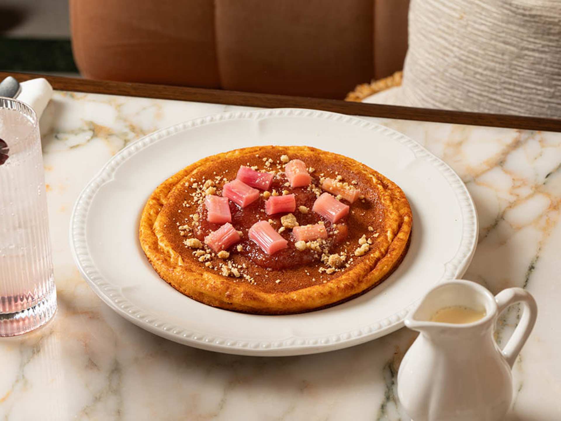Rhubard and custard pancake from Nessa