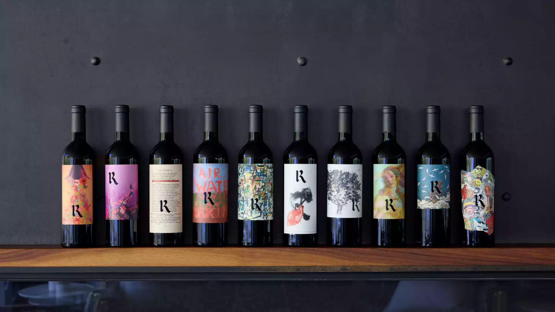 This is an image of wine bottles