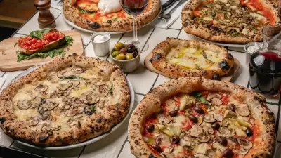 This is a photo of pizzas at Crust Bro's bottomless brunch in Waterloo.