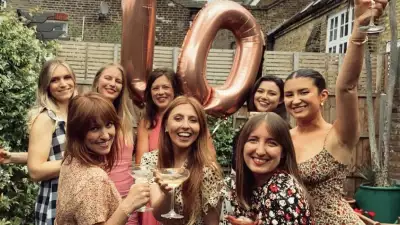 This is a photo of Team Tonic celebrating the company's tenth birthday.