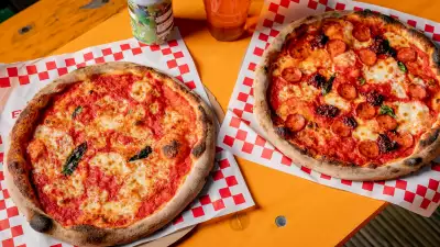 Colour image of pizzas available at Vinegar Yard