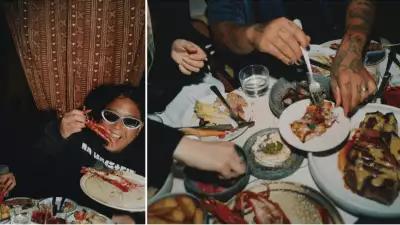 This is a colour image, which features chef John Javier at his new restaurant, The Tent (At The End Of The Universe)