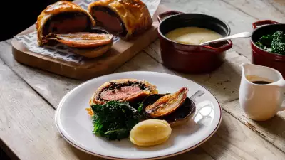 Colour image of the Beef Wellington at The Boot, Barnsley