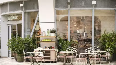 This is an image of the outdoor terrace at tashas in Battersea