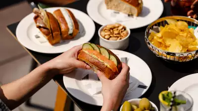 A photo of sandwiches at Lasdun's summer terrace