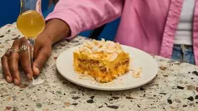 This is an image of the vegan mango coconut tiramisu at Pastaio, in collaboration with Denai Moore