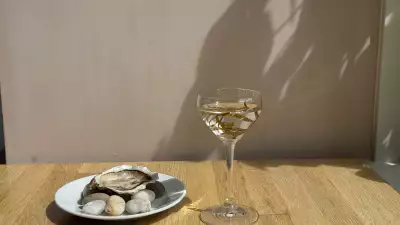 This is a photo of Oysters In My Pocket cocktail, served with an Islay oyster at Leftfield