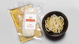 A photo of Koya's 'Koya Mail' dashi and udon noodle 'Omiyage' delivery box
