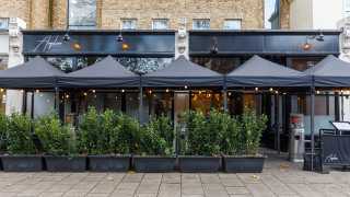 This is an image of the outdoor seating at Angelina in Dalston, London.
