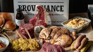 This is a photo of unique cuts of meat and poultry from Provenance Village Butcher's BBQ boxes.