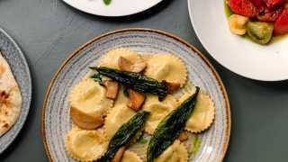 This is a photo of ravioli from the new opening restaurant Cin Cin in Fitzrovia, London.