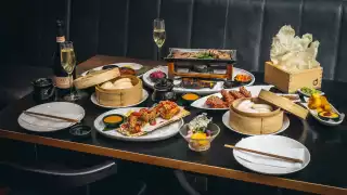 This is a photo of Flesh & Buns brunch spread.