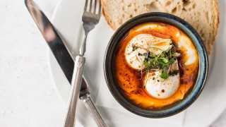 This is a photo of Turkish eggs at The Laundry, Brixton.