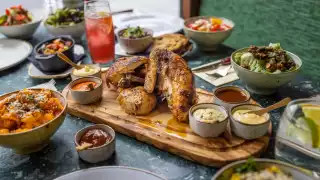 This is a photo of Cocotte South Kensington's rotisserie chicken.