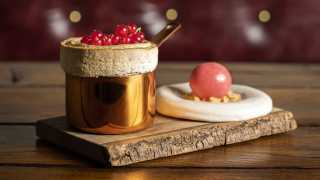 This is an image of the Christmas pudding soufflé at The Princess of Shoreditch