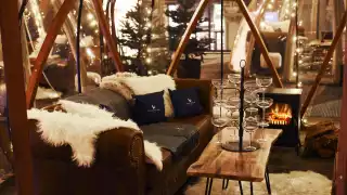 This is an image of the winter igloos at Vinegar Yard