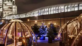 This is a photo of the winter igloos at Vinegar Yard, London Bridge