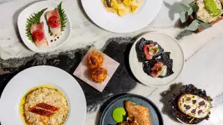 This a photo of a food spread at Angelina.