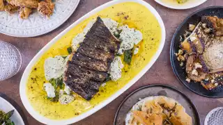 This is an image of flame-grilled mullet