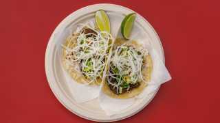 This is an image of the tacos at Decimiño at The Standard Rooftop