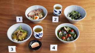 [1] Max Rocha (Cafe Cecilia) – Tea-stained egg breakfast udon [2] Mitshel Ibrahim (Ombra) – Cuttlefish & sweet pea udon [3] Benjamin Chapman (Kiln, Smoking Goat) – Geng Gari chicken curry udon, blood orange & pickles [4] Florence Knight (Sessions Arts Clu
