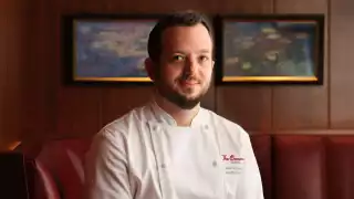 This is a colour image of Ben Boeynaems, executive Head Chef at The Beaumont hotel in Mayfair