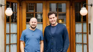 A colour portrait of Tom Cenci and Guy Ivesha
