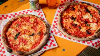 Colour image of pizzas available at Vinegar Yard