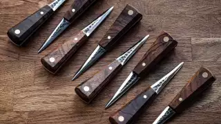 A colour image of the Blenheim Forge Oyster knives