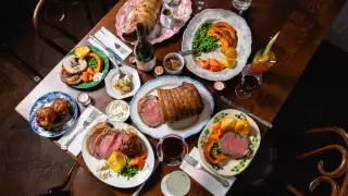 A colour image of a Sunday roast at The Laundry