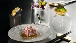 This is an image of a plate of food and accompanying tableware from Avery restaurant in Edinburgh