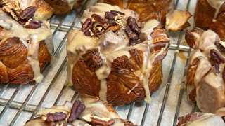 This is an image of pastries being sold at Souk el Salam Peace Market