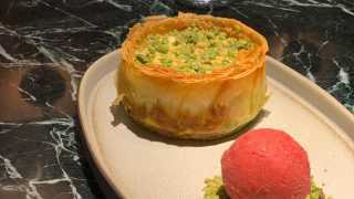 This is an image of a baklava cheesecake from The Counter Soho