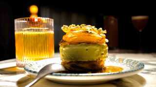 This is an image of the baklava ice cream sandwich at Yasmin in Soho