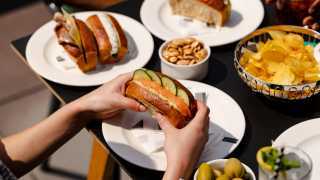 A photo of sandwiches at Lasdun's summer terrace