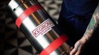 This is an image of a keg of negroni