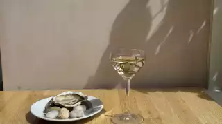 This is a photo of Oysters In My Pocket cocktail, served with an Islay oyster at Leftfield