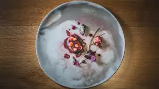 This is an image of a deer dish at Moor Hall