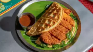 This is a photo to Waffle and Chicken at ADOH!