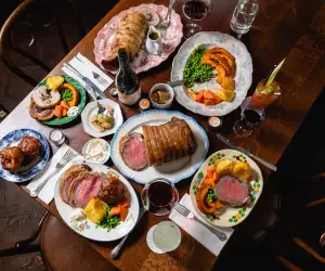 Colour image of a Sunday roast at The Laundry